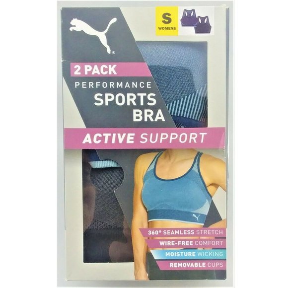 Puma Women's Seamless Sports Bra Active Support 2P - Picture 1 of 7